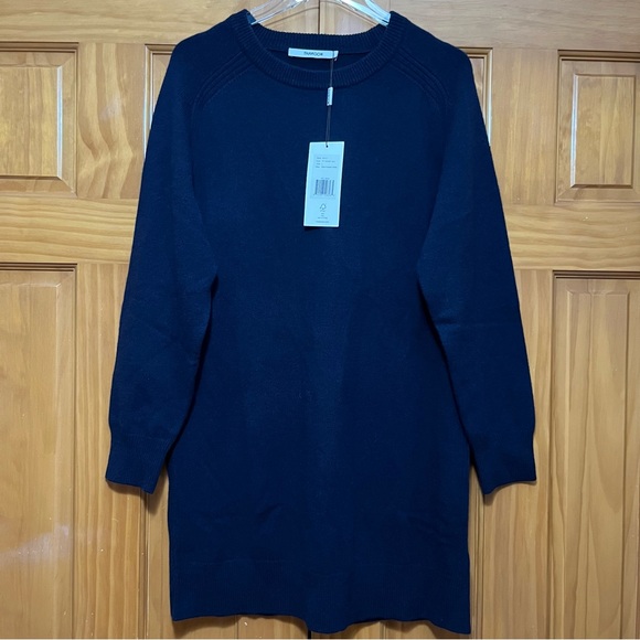 Thakoon Midnight Navy Wool Sweater Dress Size Large NWT
